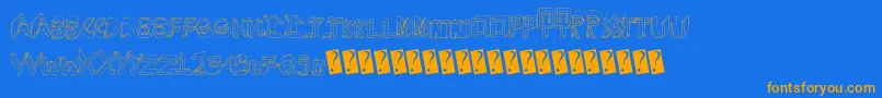 Fonte Extradimension – fontes laranjas em um fundo azul