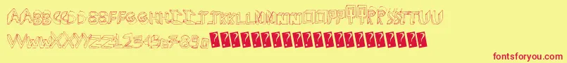 Extradimension Font – Red Fonts on Yellow Background