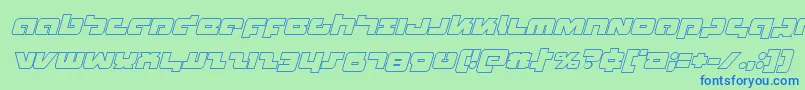 Boomstickoutital Font – Blue Fonts on Green Background