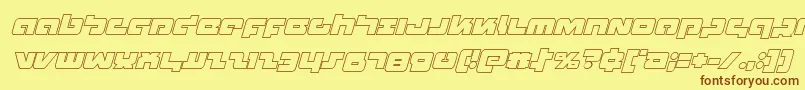 Шрифт Boomstickoutital – коричневые шрифты на жёлтом фоне