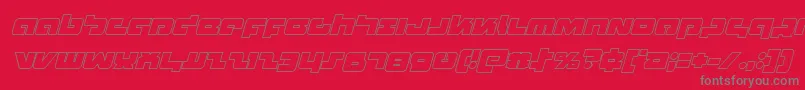 Boomstickoutital-Schriftart – Graue Schriften auf rotem Hintergrund