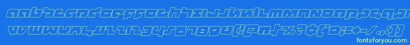 Boomstickoutital Font – Green Fonts on Blue Background