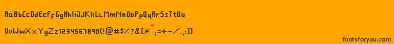 Шрифт FcraftSmallpix – чёрные шрифты на оранжевом фоне