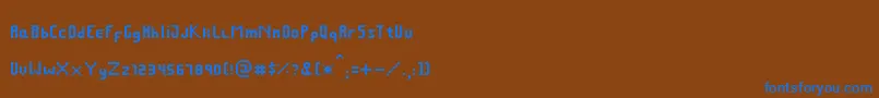 Czcionka FcraftSmallpix – niebieskie czcionki na brązowym tle