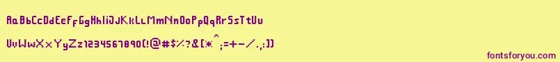 Czcionka FcraftSmallpix – fioletowe czcionki na żółtym tle