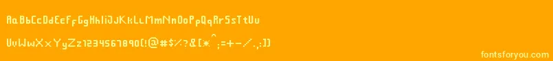 FcraftSmallpix Font – Yellow Fonts on Orange Background