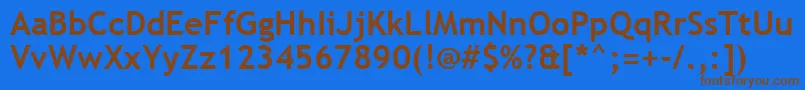 TrebuchetMsBold Font – Brown Fonts on Blue Background