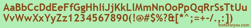 TrebuchetMsBold Font – Brown Fonts on Green Background