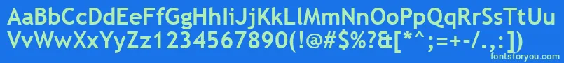 TrebuchetMsBold Font – Green Fonts on Blue Background