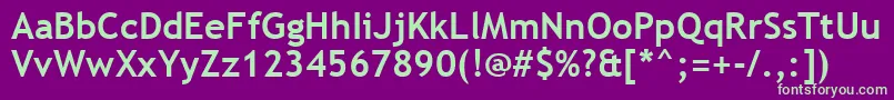 TrebuchetMsBold Font – Green Fonts on Purple Background