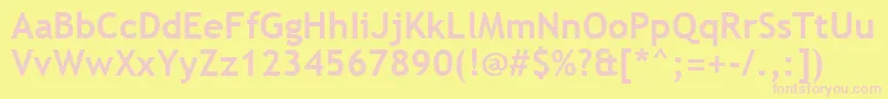 TrebuchetMsBold-Schriftart – Rosa Schriften auf gelbem Hintergrund