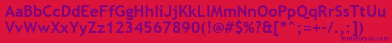 TrebuchetMsBold-Schriftart – Violette Schriften auf rotem Hintergrund
