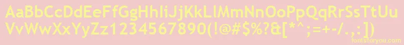 TrebuchetMsBold-Schriftart – Gelbe Schriften auf rosa Hintergrund