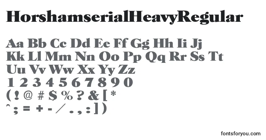 Шрифт HorshamserialHeavyRegular – алфавит, цифры, специальные символы