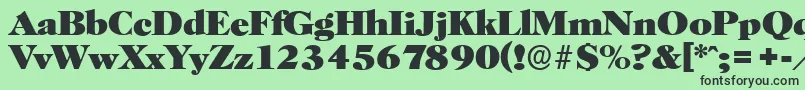 フォントHorshamserialHeavyRegular – 緑の背景に黒い文字