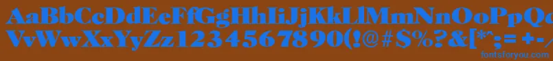 HorshamserialHeavyRegular Font – Blue Fonts on Brown Background