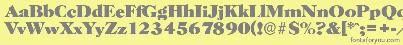 フォントHorshamserialHeavyRegular – 黄色の背景に灰色の文字