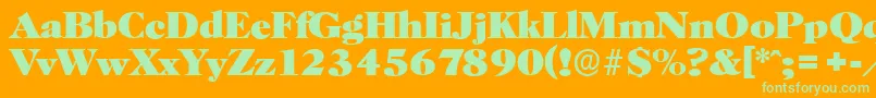 HorshamserialHeavyRegular Font – Green Fonts on Orange Background