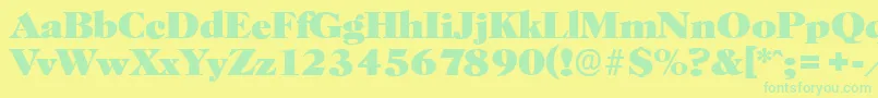 Police HorshamserialHeavyRegular – polices vertes sur fond jaune