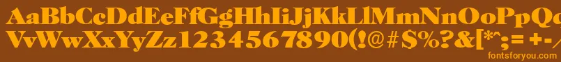HorshamserialHeavyRegular Font – Orange Fonts on Brown Background