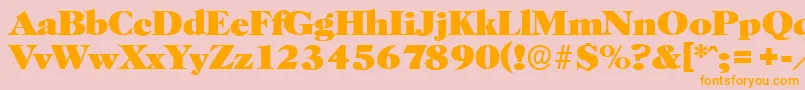 HorshamserialHeavyRegular Font – Orange Fonts on Pink Background