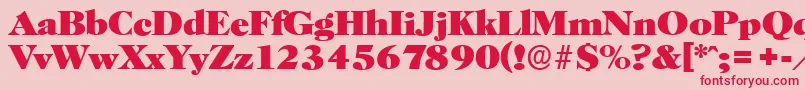 HorshamserialHeavyRegular Font – Red Fonts on Pink Background