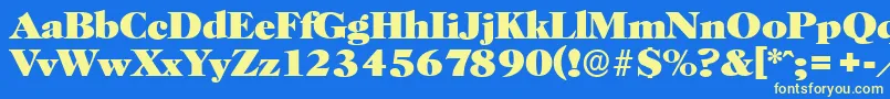 HorshamserialHeavyRegular Font – Yellow Fonts on Blue Background