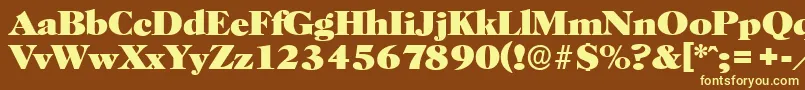 HorshamserialHeavyRegular Font – Yellow Fonts on Brown Background