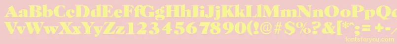 Шрифт HorshamserialHeavyRegular – жёлтые шрифты на розовом фоне