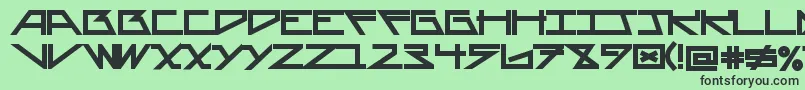 AsteriskBold-fontti – mustat fontit vihreällä taustalla