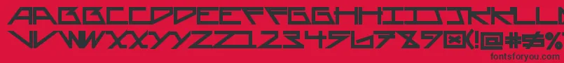 フォントAsteriskBold – 赤い背景に黒い文字