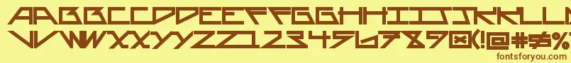 Шрифт AsteriskBold – коричневые шрифты на жёлтом фоне