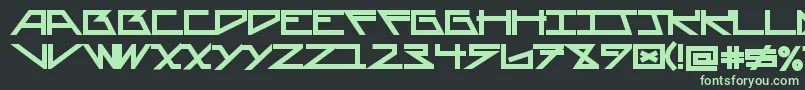 AsteriskBold-fontti – vihreät fontit mustalla taustalla