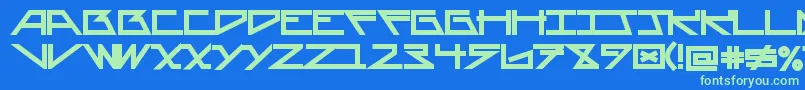 AsteriskBold-fontti – vihreät fontit sinisellä taustalla
