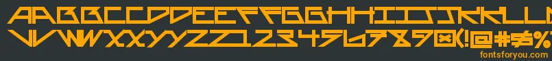 AsteriskBold-fontti – oranssit fontit mustalla taustalla