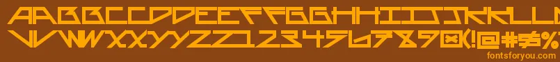 AsteriskBold-fontti – oranssit fontit ruskealla taustalla