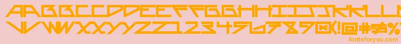 AsteriskBold-fontti – oranssit fontit vaaleanpunaisella taustalla