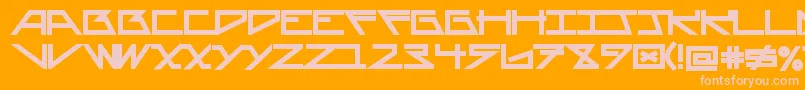 AsteriskBold-fontti – vaaleanpunaiset fontit oranssilla taustalla