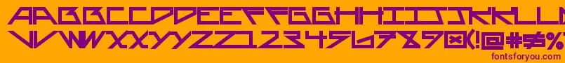 AsteriskBold-Schriftart – Violette Schriften auf orangefarbenem Hintergrund