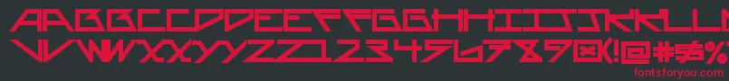 フォントAsteriskBold – 黒い背景に赤い文字