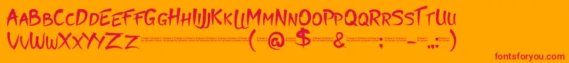 Moyko Font – Red Fonts on Orange Background