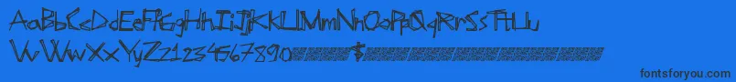 Soupkitchen Font – Black Fonts on Blue Background