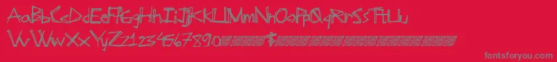Soupkitchen-Schriftart – Graue Schriften auf rotem Hintergrund