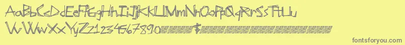 Soupkitchen-Schriftart – Graue Schriften auf gelbem Hintergrund
