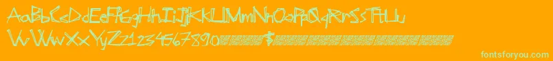 Soupkitchen Font – Green Fonts on Orange Background