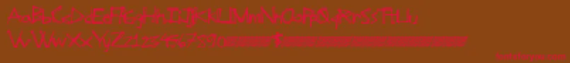 Soupkitchen Font – Red Fonts on Brown Background