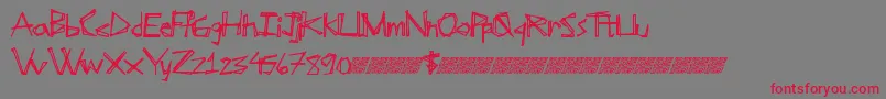 フォントSoupkitchen – 赤い文字の灰色の背景