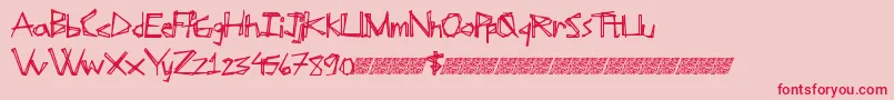 Soupkitchen-Schriftart – Rote Schriften auf rosa Hintergrund