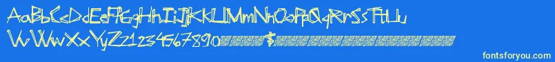 Soupkitchen Font – Yellow Fonts on Blue Background