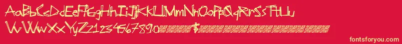 フォントSoupkitchen – 黄色の文字、赤い背景